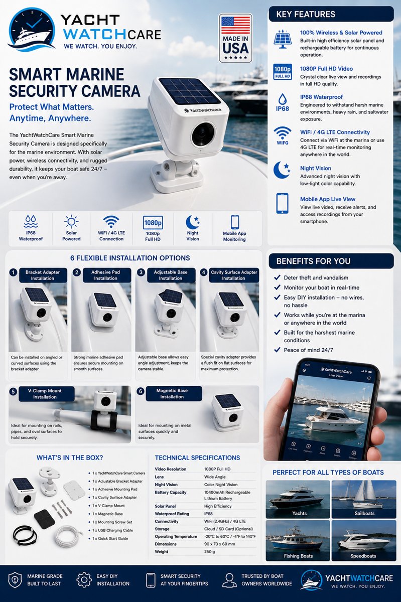 YachtWatchCare Smart Marine Security Camera